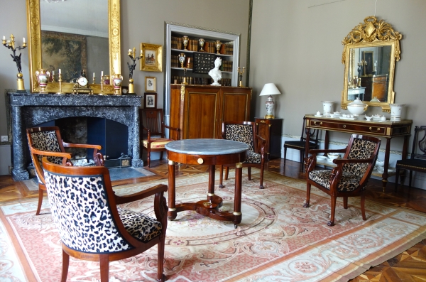 Grand tapis d'Aubusson de style Empire Restauration - 410cm x 300cm