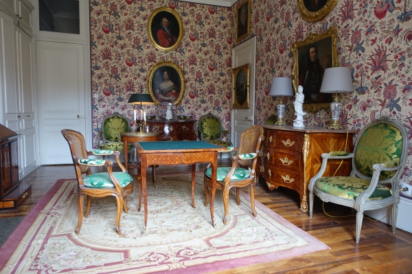 Large Louis XVI style Aubusson carpet, Napoleon III period - 308cm x 239cm