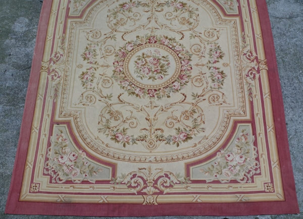 Large Louis XVI style Aubusson carpet, Napoleon III period - 308cm x 239cm