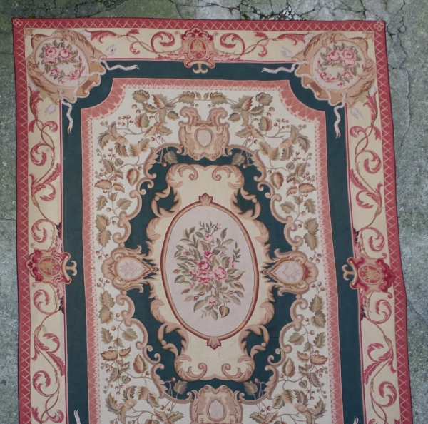 Large Aubusson style Louis XV - Louis XVI carpet, 19th century