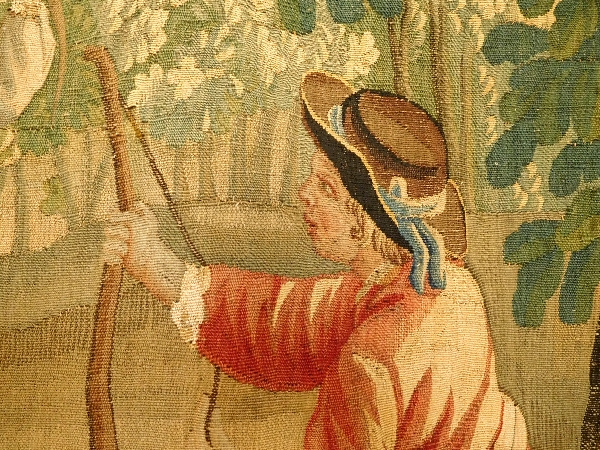 Aubusson tapestry, 18th Century, wool and silk : games in the park, Louis XVI period 160cm x 200cm