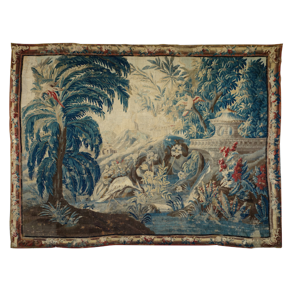 Large Louis XV Aubusson tapestry : the Chinese pagoda after Pillement 268cm x 340cm