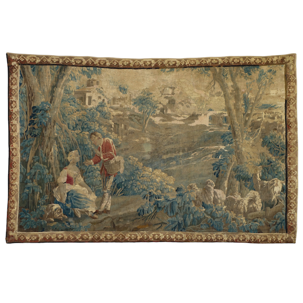 Louis XV Aubusson tapestry - 18th century : pastoral scene - 257cm x 172cm