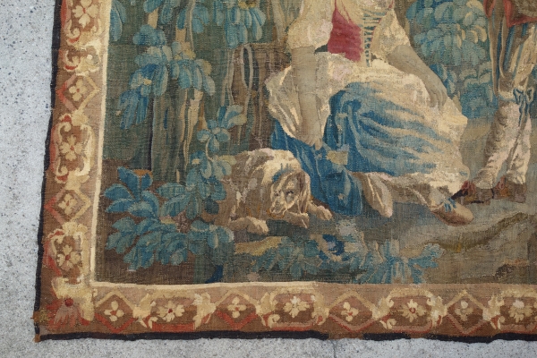 Louis XV Aubusson tapestry - 18th century : pastoral scene - 257cm x 172cm