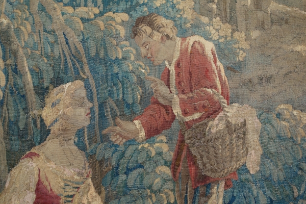 Louis XV Aubusson tapestry - 18th century : pastoral scene - 257cm x 172cm