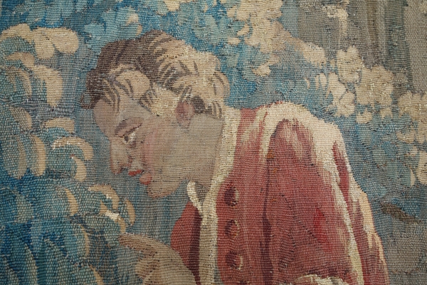 Tapisserie d'Aubusson polychrome d'époque Louis XV - XVIIIe siècle : scène pastorale - 257cm x 172cm