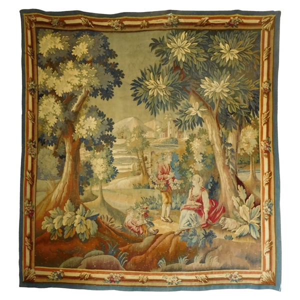 Aubusson tapestry, wool & silk, Louis XVI period - 18th century, 190cm x 208cm