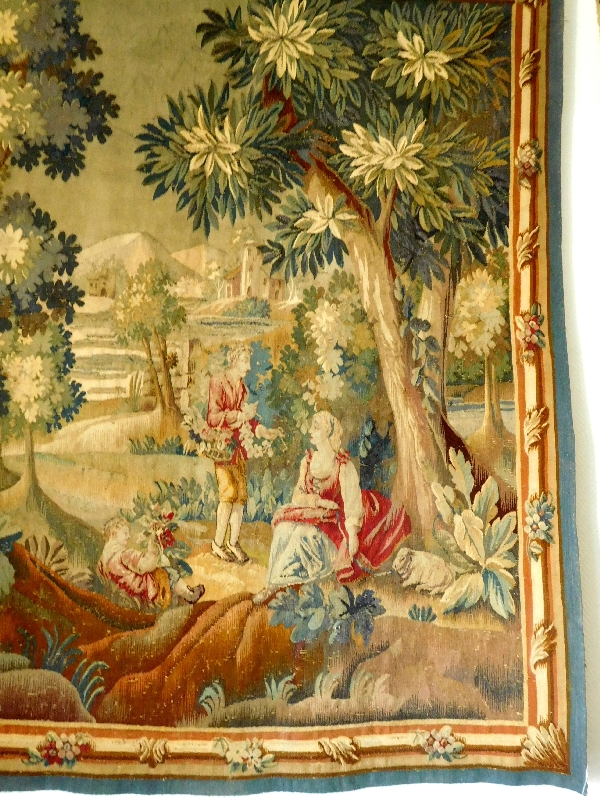 Aubusson tapestry, wool & silk, Louis XVI period - 18th century, 190cm x 208cm