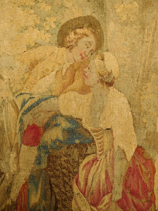 Aubusson tapestry, wool & silk, Louis XVI period, 18th century - 221cm X 228cm