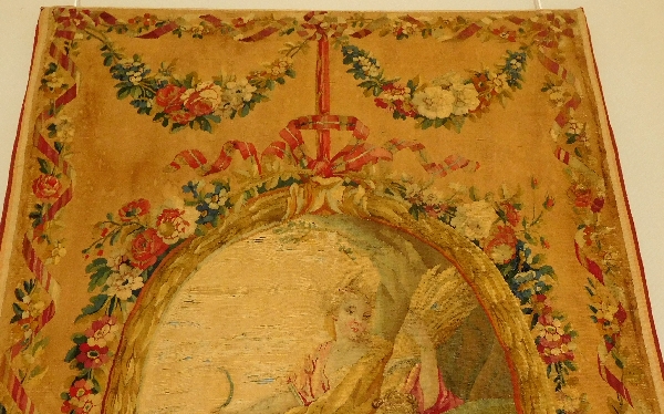 Tapisserie d'Aubusson d'époque Louis XVI : Cérès, allégorie de l'été