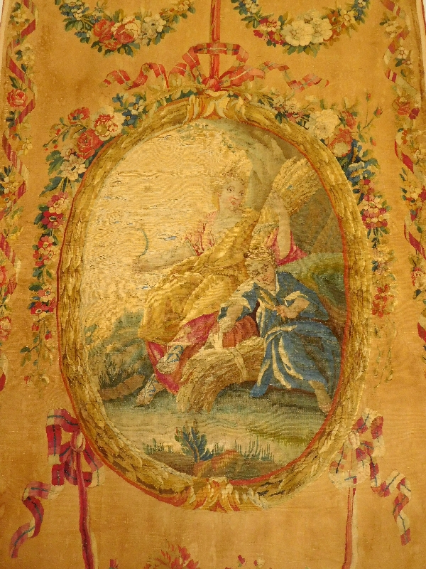 Tapisserie d'Aubusson d'époque Louis XVI : Cérès, allégorie de l'été