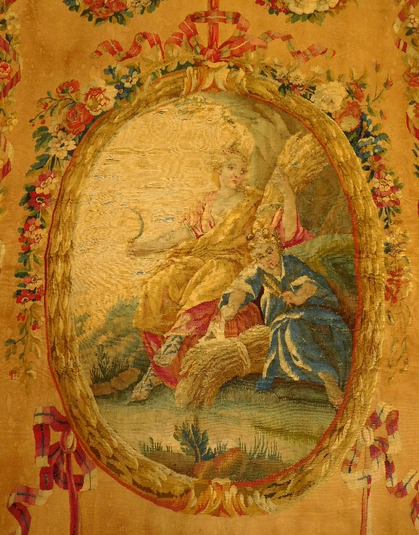 Tapisserie d'Aubusson d'époque Louis XVI : Cérès, allégorie de l'été