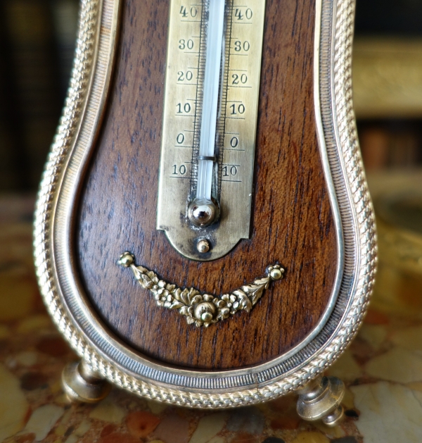 Louis XVI style mahogany and ormolu thermometer circa 1900