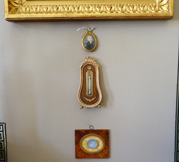 Louis XVI style mahogany and ormolu thermometer circa 1900