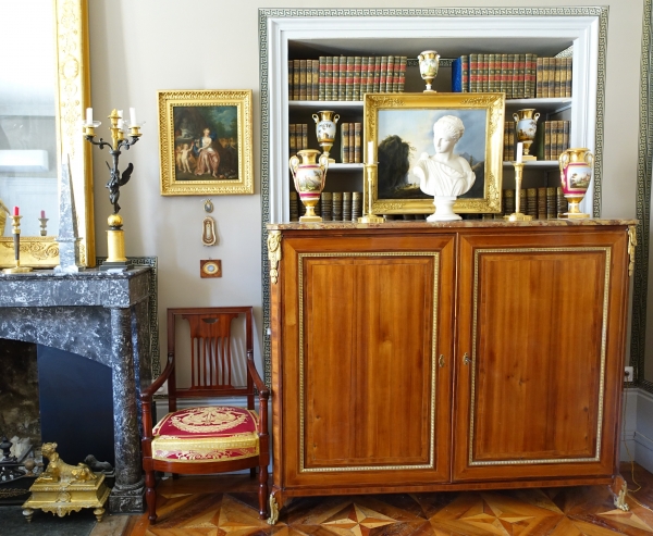 Louis XVI style mahogany and ormolu thermometer circa 1900