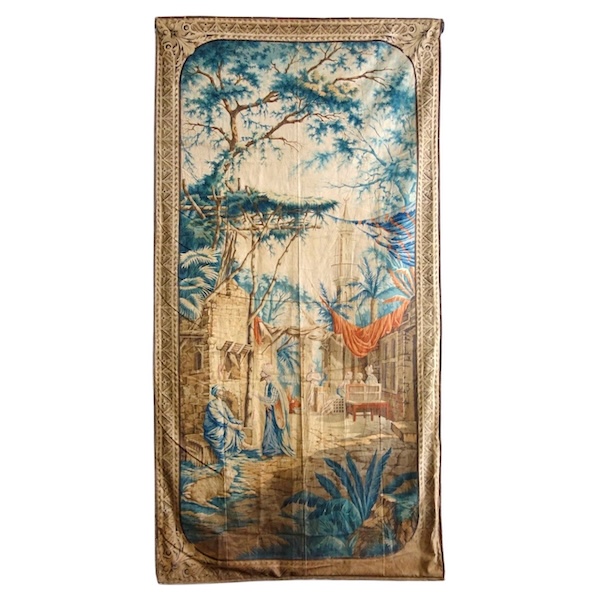 Grande toile imprimée à motif de Turqueries à usage de tapisserie - XIXe siècle