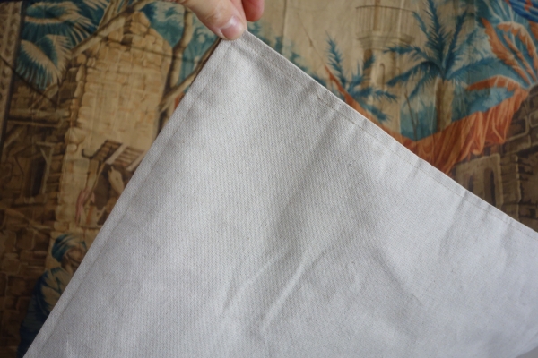 Grande toile imprimée à motif de Turqueries à usage de tapisserie - XIXe siècle