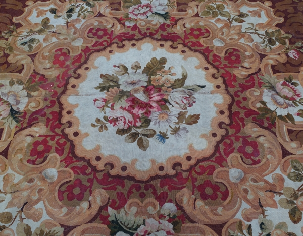 Large Louis XV style Aubusson carpet, 19th century - Napoleon III production - 480cm x 600cm