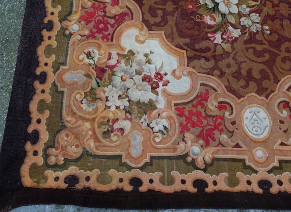 Large Louis XV style Aubusson carpet, 19th century - Napoleon III production - 480cm x 600cm
