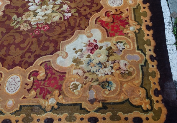 Très grand tapis d'Aubusson de style Louis XV, milieu XIXe siècle - 480cm x 600cm