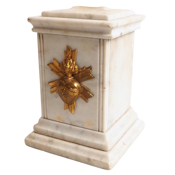 Marble and bronze collection box for a church, 19th century