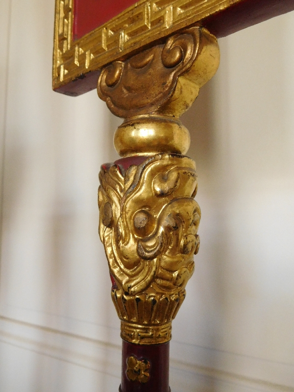 Indochinese weapons trophy - lacquered and gilt wood - cabinet of curiosities