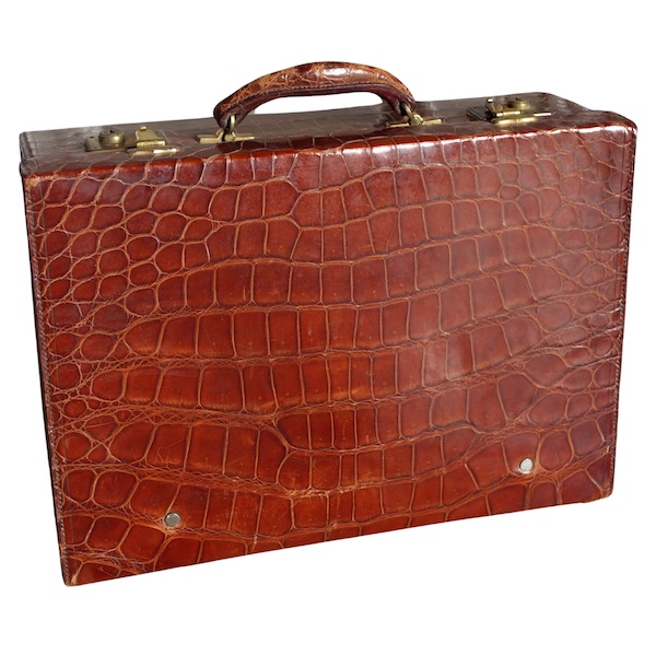 Crocodile leather suitcase circa 1900