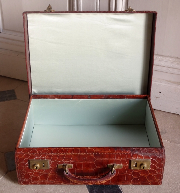 Crocodile leather suitcase circa 1900