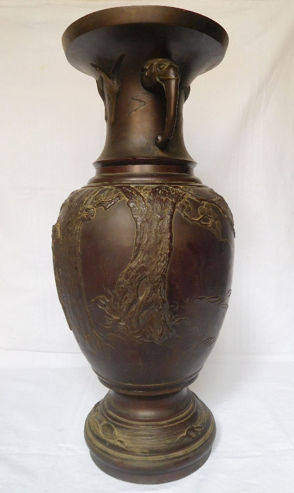 Grand vase en bronze, Japon, époque Meiji - fin XIXe siècle - 62cm