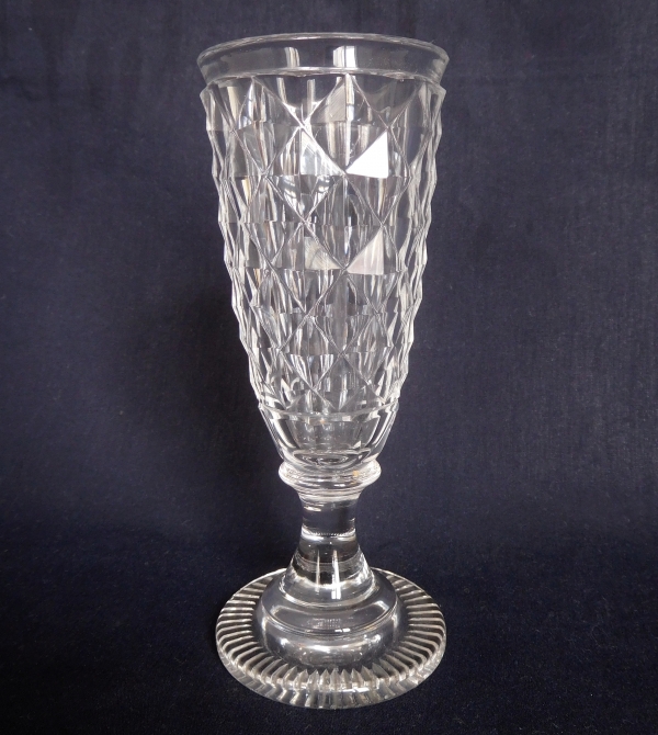 Set of 11 cut crystal champagne flutes, Le Creusot - early 19th century production