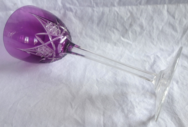 6 verres à vin du Rhin en cristal de Baccarat overlay, modèle Epron