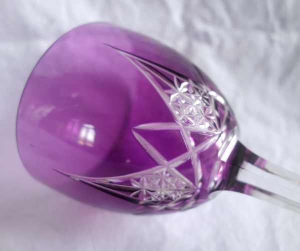 6 verres à vin du Rhin en cristal de Baccarat overlay, modèle Epron