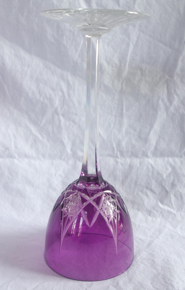 6 verres à vin du Rhin en cristal de Baccarat overlay, modèle Epron