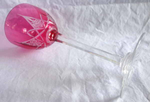 6 verres à vin du Rhin en cristal de Baccarat overlay, modèle Epron