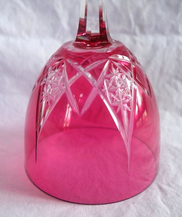 6 verres à vin du Rhin en cristal de Baccarat overlay, modèle Epron