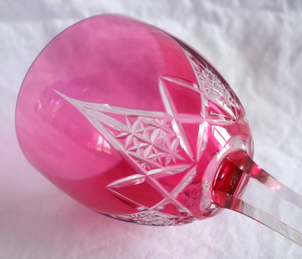 6 verres à vin du Rhin en cristal de Baccarat overlay, modèle Epron