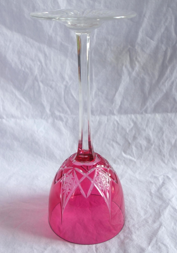 6 verres à vin du Rhin en cristal de Baccarat overlay, modèle Epron