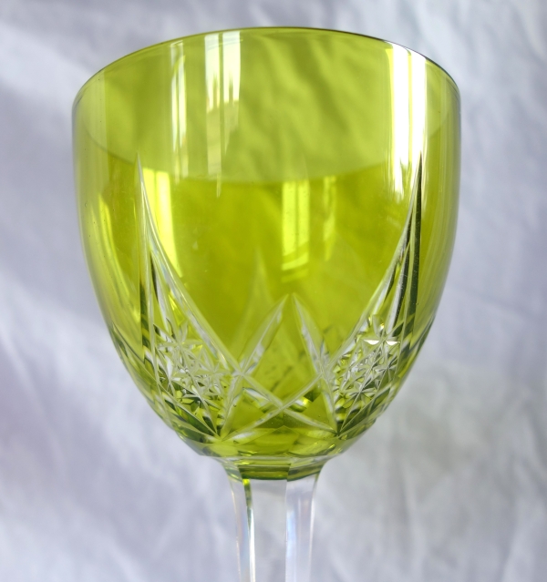 6 verres à vin du Rhin en cristal de Baccarat overlay, modèle Epron