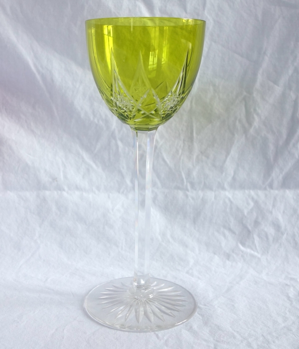 6 verres à vin du Rhin en cristal de Baccarat overlay, modèle Epron