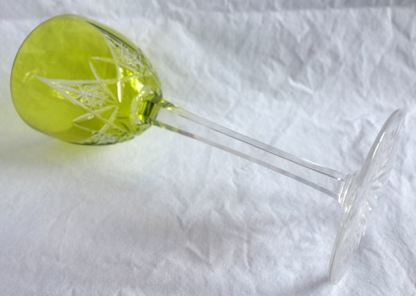 6 verres à vin du Rhin en cristal de Baccarat overlay, modèle Epron