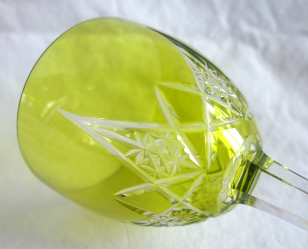 6 verres à vin du Rhin en cristal de Baccarat overlay, modèle Epron