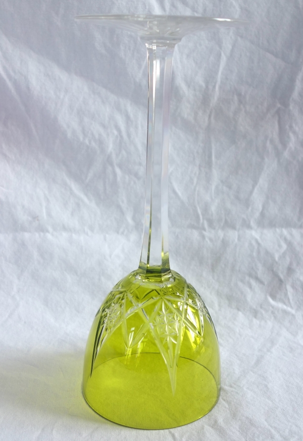 6 verres à vin du Rhin en cristal de Baccarat overlay, modèle Epron