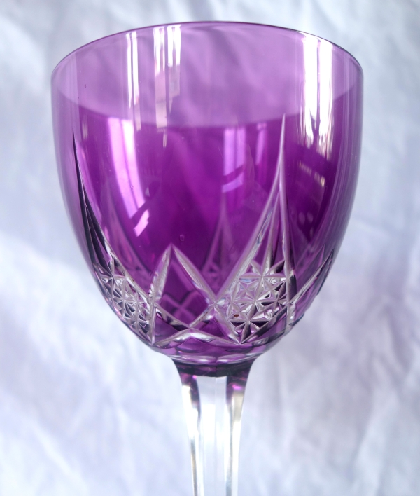 6 verres à vin du Rhin en cristal de Baccarat overlay, modèle Epron