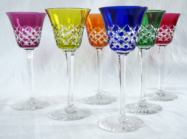 Set of 6 Baccarat crystal hock glasses, Burgos pattern - 19.5cm