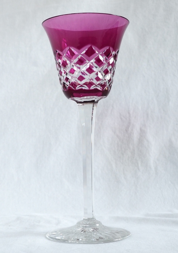 Set of 6 Baccarat crystal hock glasses, Burgos pattern - 19.5cm