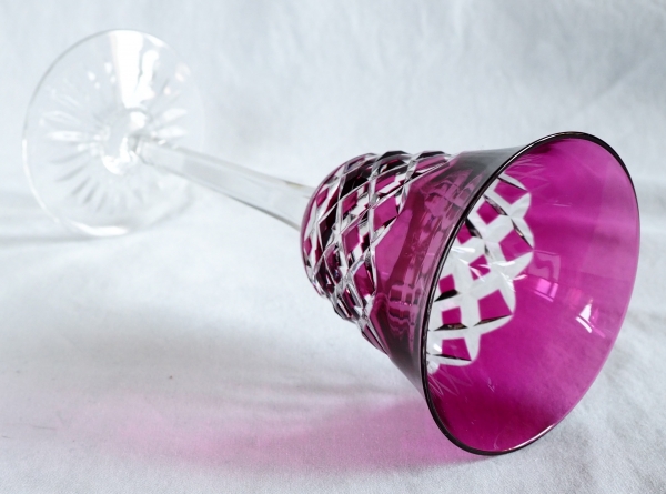 Set of 6 Baccarat crystal hock glasses, Burgos pattern - 19.5cm
