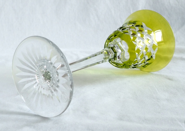 Set of 6 Baccarat crystal hock glasses, Burgos pattern - 19.5cm
