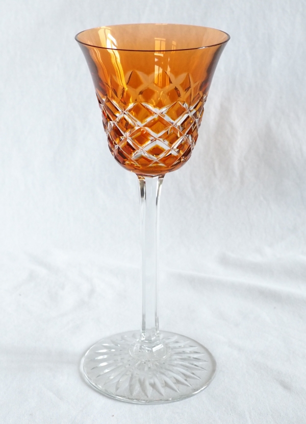 Set of 6 Baccarat crystal hock glasses, Burgos pattern - 19.5cm