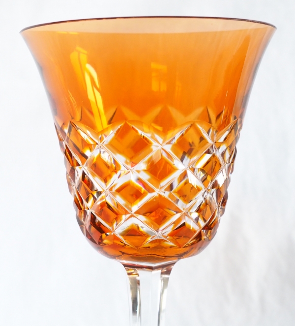 Set of 6 Baccarat crystal hock glasses, Burgos pattern - 19.5cm