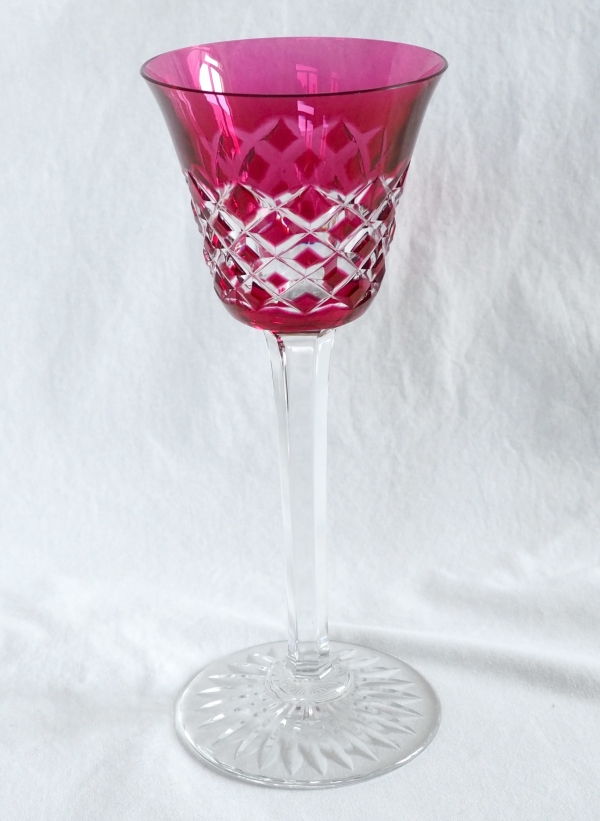 Set of 6 Baccarat crystal hock glasses, Burgos pattern - 19.5cm